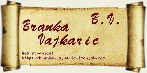 Branka Vajkarić vizit kartica